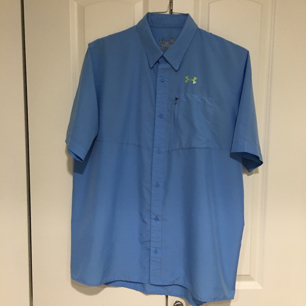 Under Armour Heatgear Vented Fishing Shirt. Mens L 🌹 - Picture 6 of 7